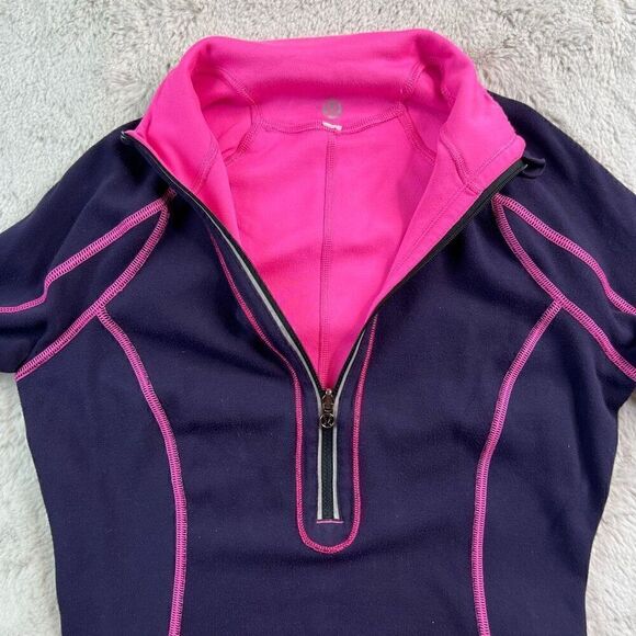 Lululemon Womens Size 4 Reversible Run U Turn Pullover 1/2 Zip Jacket Pink Purpl - Picture 2 of 12